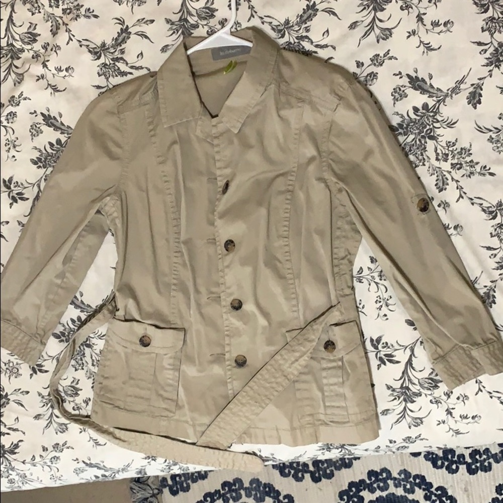 Liz Claiborne Taupe Belted Jacket